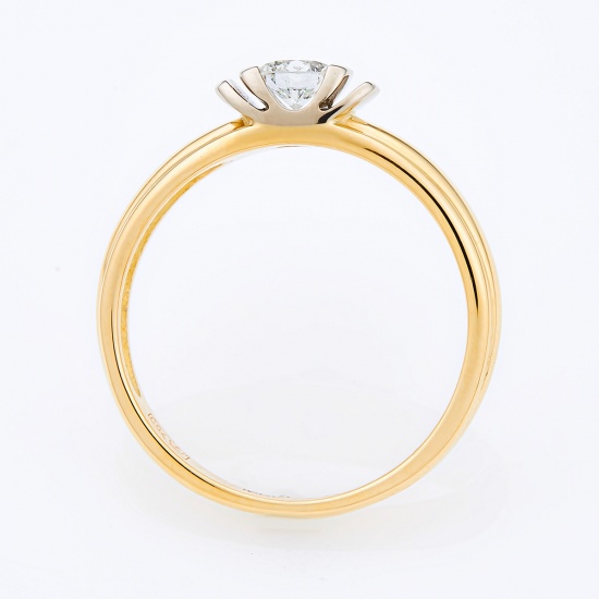 Кольцо из комбинированного золота 750 пробы c 1 бриллиантом, Л04073971 за 53165