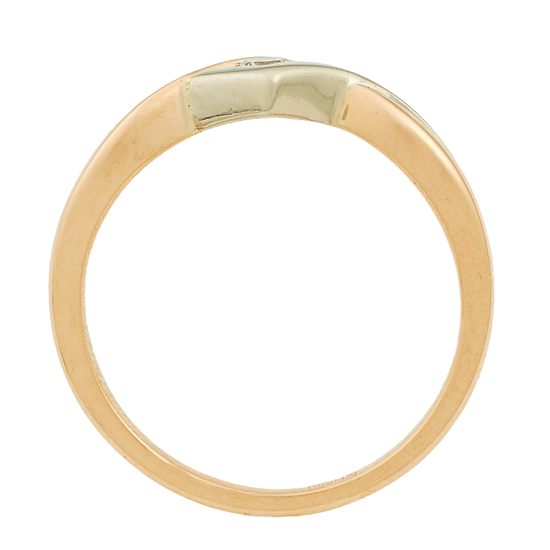 Кольцо из комбинированного золота 585 пробы c 1 бриллиантом, Л20103257 за 22800