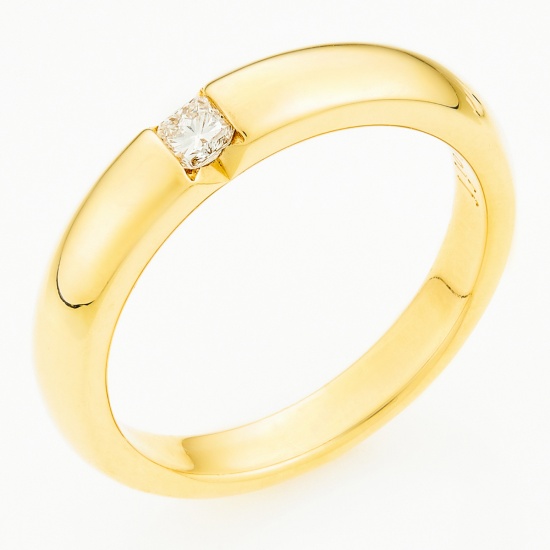Кольцо из желтого золота 750 пробы c 1 бриллиантом, Л63017736 за 95000