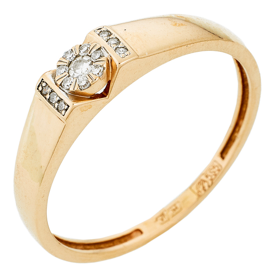 Кольцо из красного золота 585 пробы c 14 бриллиантами, Л39104367 за 13 140 ₽