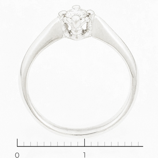 Кольцо из белого золота 585 пробы c 1 бриллиантом, Л76002244 за 15900