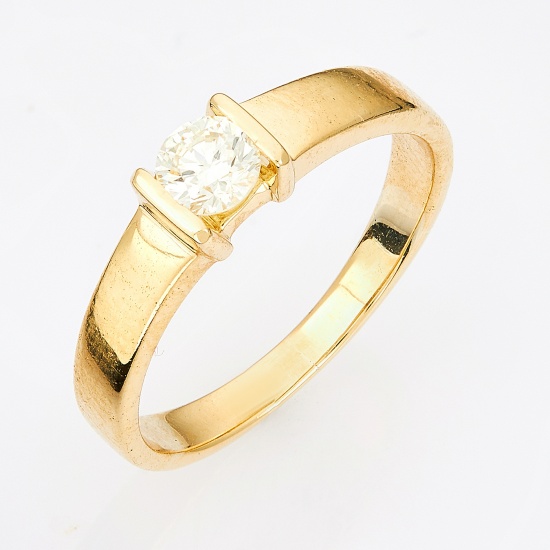 Кольцо из желтого золота 585 пробы c 1 бриллиантом, Л54032167 за 68200