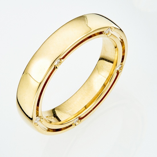 Кольцо из желтого золота 750 пробы c 10 бриллиантами, Л06145320 за 60900