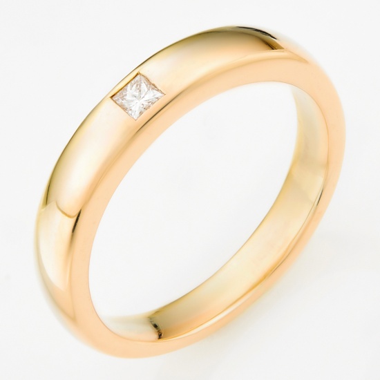 Кольцо из комбинированного золота 750 пробы c 1 бриллиантом, Л48062229 за 59000