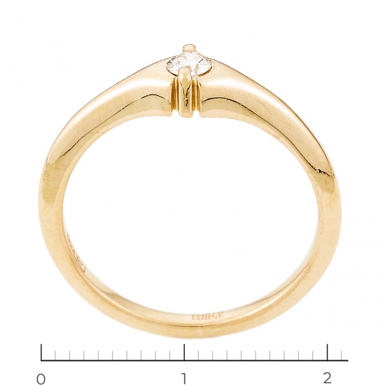 Кольцо из красного золота 585 пробы c 1 бриллиантом, Л24139399 за 9765