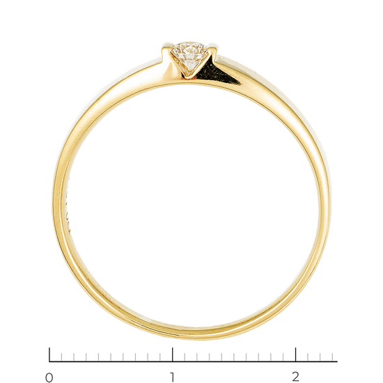 Кольцо из желтого золота 750 пробы c 1 бриллиантом, Л05141232 за 29205