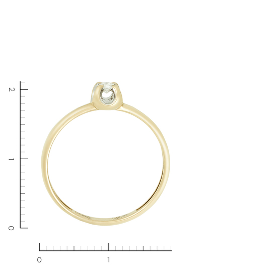 Кольцо из желтого золота 585 пробы c 1 бриллиантом, Л33089392 за 6705