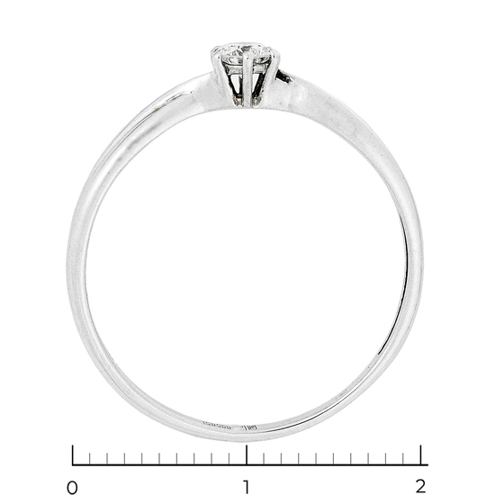 Кольцо из белого золота 585 пробы c 1 бриллиантом, Л57029899 за 8250