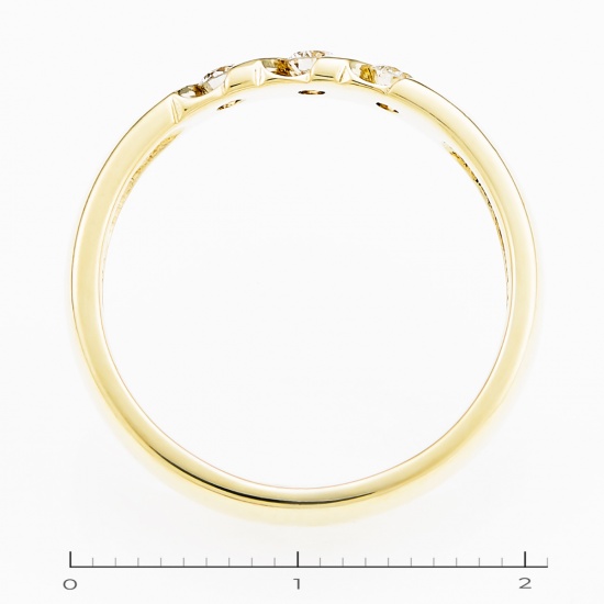 Кольцо из желтого золота 585 пробы c 3 бриллиантами, Л47076222 за 18025
