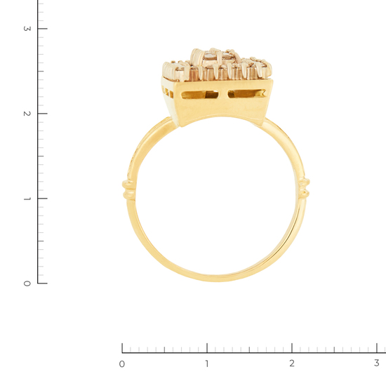 Кольцо из комбинированного золота 750 пробы c 36 бриллиантами, Л61021689 за 129900
