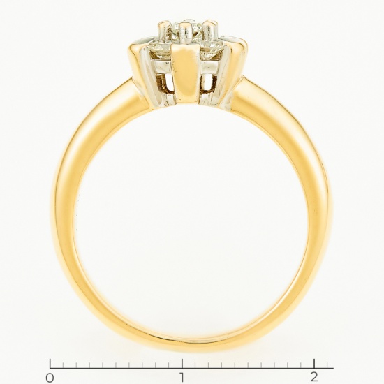 Кольцо из комбинированного золота 585 пробы c 7 бриллиантами, Л47063327 за 58050