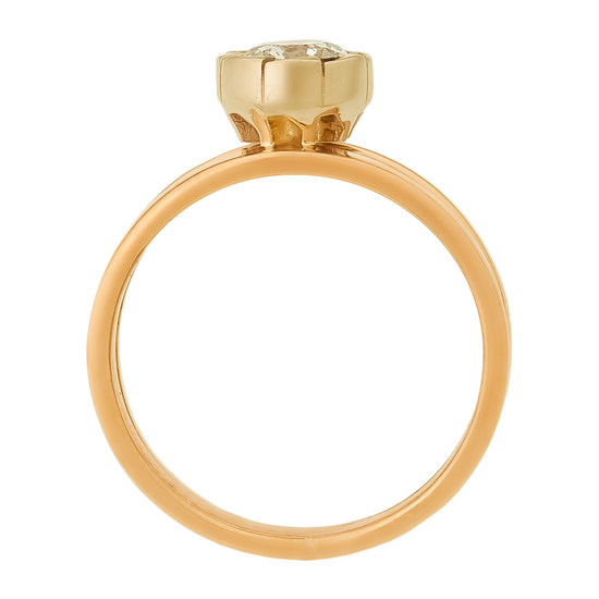 Кольцо из комбинированного золота 585 пробы c 1 бриллиантом, Л24110498 за 82200