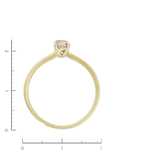 Кольцо из желтого золота 585 пробы c 1 бриллиантом, Л24040255 за 23030