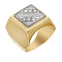 Кольцо печатка из комбинированного золота 750 пробы c 6 бриллиантами 018464 фото 2