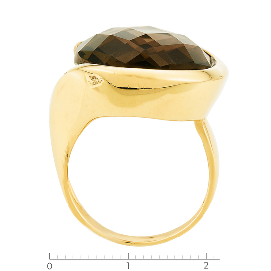 Кольцо из желтого золота 585 пробы c 1 раухтопазом, Л04079990 за 38325
