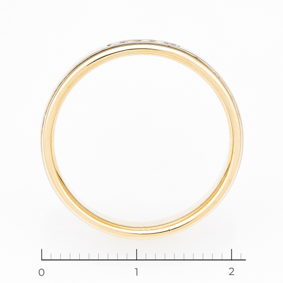 Кольцо из комбинированного золота 585 пробы c 5 бриллиантами, Л45057338 за 12565