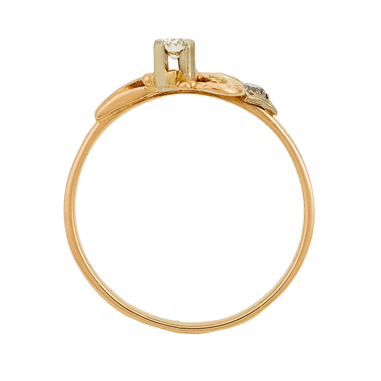 Кольцо из комбинированного золота 585 пробы c 2 бриллиантами, Л06158782 за 17400