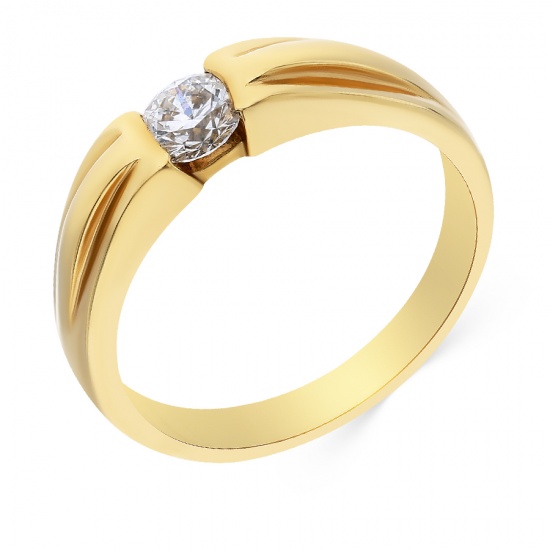 Кольцо из желтого золота 750 пробы c 1 бриллиантом, Л18036014 за 77560