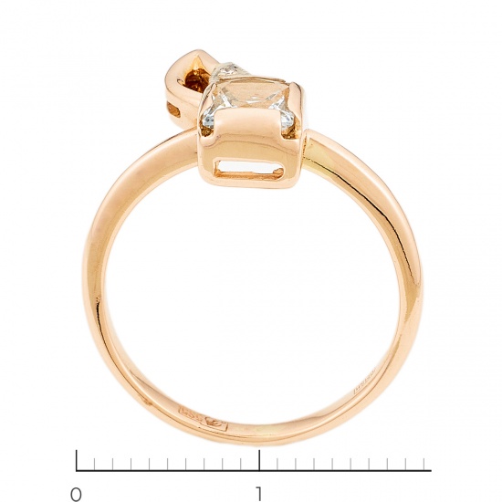 Кольцо из комбинированного золота 585 пробы c 1 топазом и 3 бриллиантами, Л46068384 за 15000