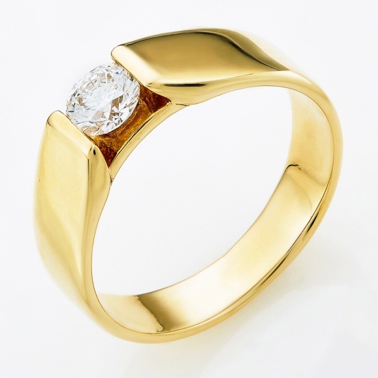 Кольцо из желтого золота 585 пробы c 1 бриллиантом, Л49028593 за 160450