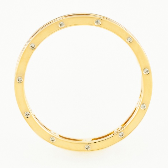 Кольцо обручальное из желтого золота 585 пробы c 33 бриллиантами, Л51035677 за 39120