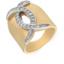 Кольцо из комбинированного золота 585 пробы c 28 бриллиантами 012366 фото 1