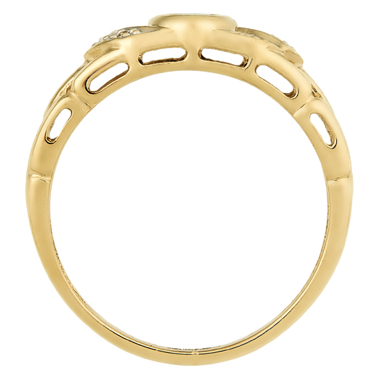 Кольцо из комбинированного золота 750 пробы c 6 бриллиантами и 1 сапфиром, Л12079265 за 32500