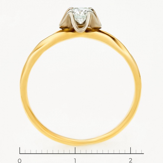 Кольцо из комбинированного золота 750 пробы c 1 бриллиантом, Л35050424 за 84600