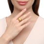 Кольцо из красного золота 585 пробы c янтарями 033095 фото 2