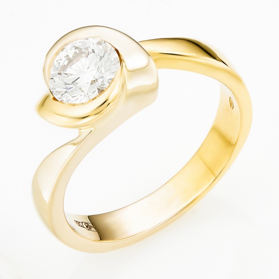 Кольцо из комбинированного золота 750 пробы c 1 бриллиантом, Л28068879 за 453900