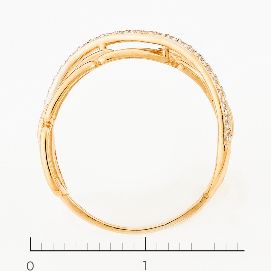 Кольцо из красного золота 585 пробы c фианитами, Л51036359 за 7380