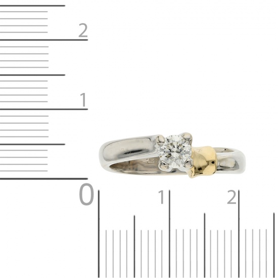 Кольцо из комбинированного золота 585 пробы c 1 бриллиантом, Л09088810 за 52950