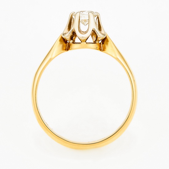 Кольцо из комбинированного золота 750 пробы c 1 бриллиантом, Л33067135 за 50760