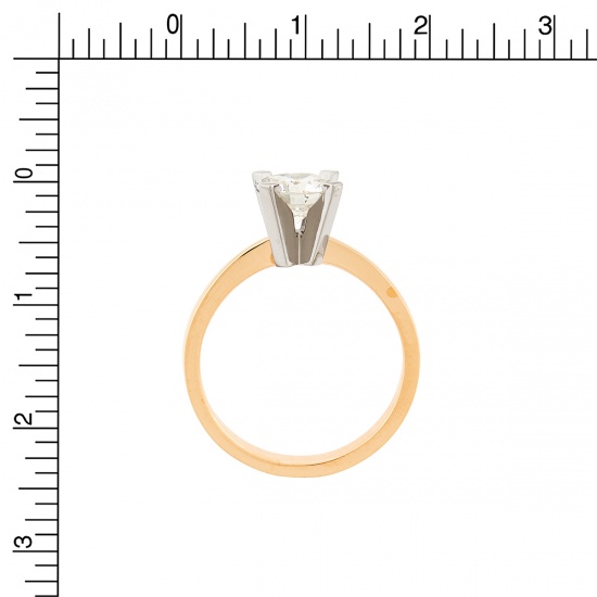 Кольцо из комбинированного золота 585 пробы c 1 бриллиантом, Л28085995 за 739000