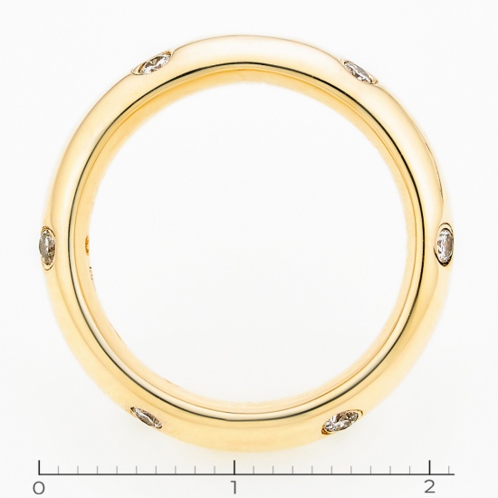 Кольцо из желтого золота 585 пробы c 12 бриллиантами, Л48022512 за 46000