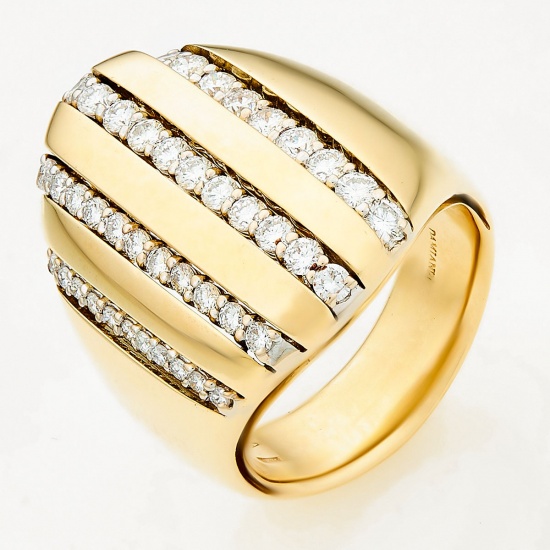 Кольцо из желтого золота 750 пробы c 42 бриллиантами, Л58037857 за 302500