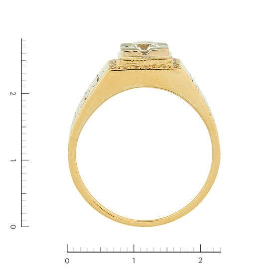 Кольцо из комбинированного золота 750 пробы c 25 бриллиантами, Л28087264 за 329000