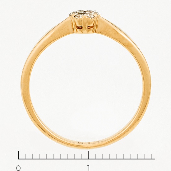 Кольцо из красного золота 585 пробы c 7 бриллиантами, Л43055422 за 10140