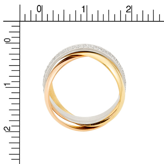 Кольцо из комбинированного золота 750 пробы c 98 бриллиантами и 98 бриллиантами, Л28082633 за 370000