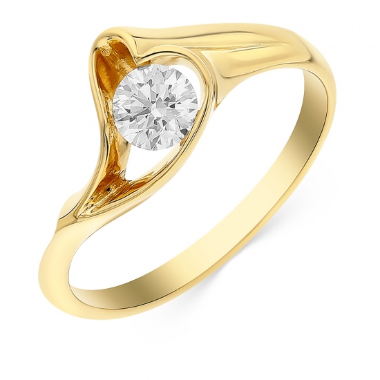 Кольцо из желтого золота 750 пробы c 1 бриллиантом, Л52036968 за 51400