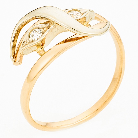 Кольцо из комбинированного золота 585 пробы c фианитами, Л12078410 за 8040