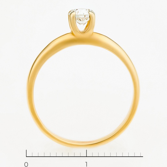 Кольцо из желтого золота 585 пробы c 1 бриллиантом, Л45044966 за 52170