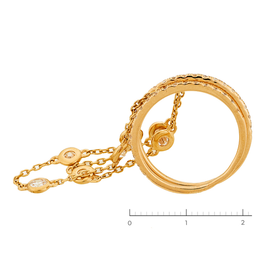Кольцо из красного золота 585 пробы c фианитами, Л22115875 за 16500