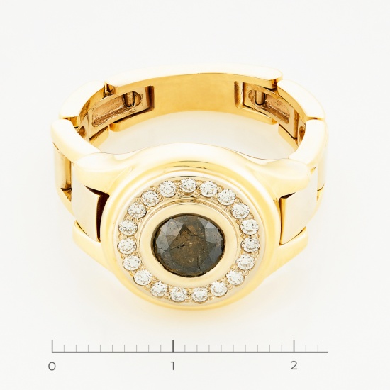 Кольцо из комбинированного золота 750 пробы c 20 бриллиантами, Л67009664 за 101940