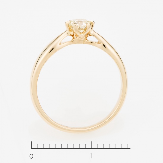 Кольцо из желтого золота 585 пробы c 1 бриллиантом, Л62008970 за 45325