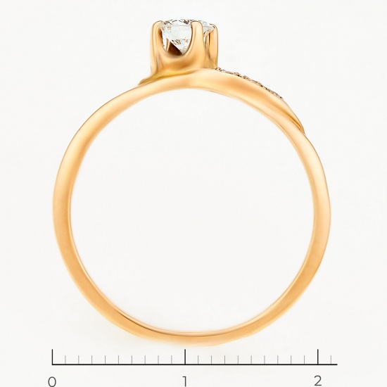 Кольцо из комбинированного золота 585 пробы c 4 бриллиантами, Л43045689 за 67960