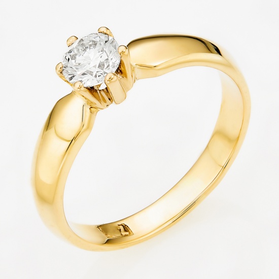 Кольцо из желтого золота 750 пробы c 1 бриллиантом, Л28067603 за 88725