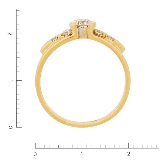 Кольцо из желтого золота 750 пробы c 5 бриллиантами, Л16098424 за 138500