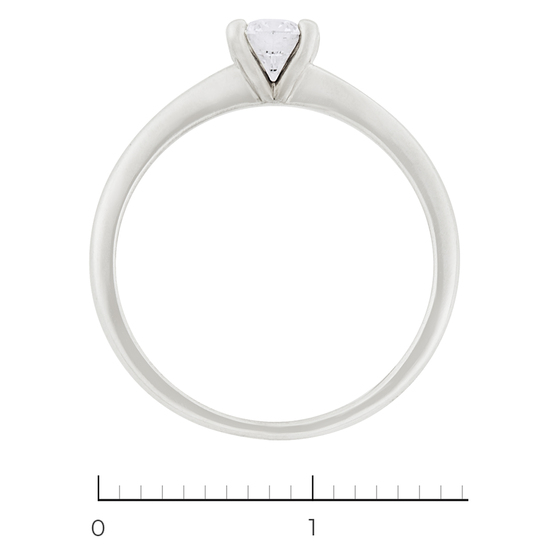 Кольцо из белой платины 950 пробы c 1 бриллиантом, Л61020955 за 160000
