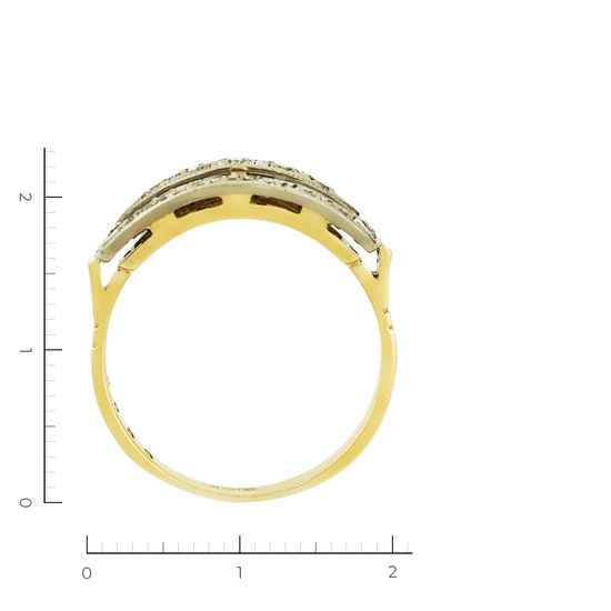 Кольцо из комбинированного золота 750 пробы c 21 бриллиантами, Л23141854 за 43740